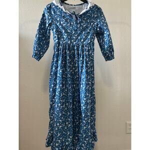 Relibeauty Girls Blue Floral Prairie Dress Size 150 (US 12)